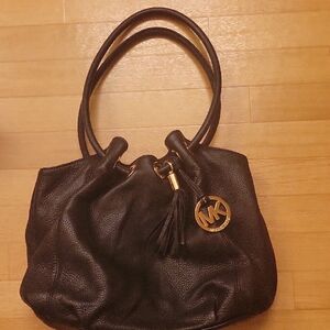 Michael Kors Black Leather Tote Bag